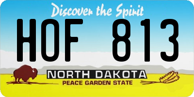ND license plate HOF813