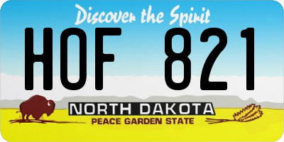 ND license plate HOF821