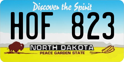 ND license plate HOF823