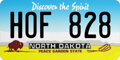 ND license plate HOF828