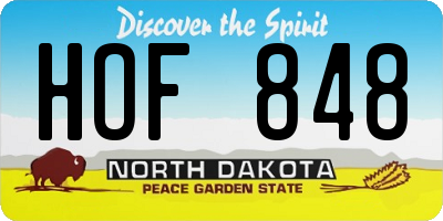 ND license plate HOF848