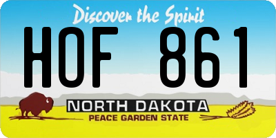 ND license plate HOF861
