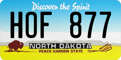 ND license plate HOF877