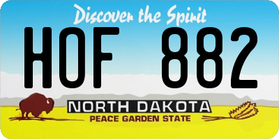 ND license plate HOF882