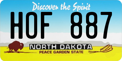 ND license plate HOF887