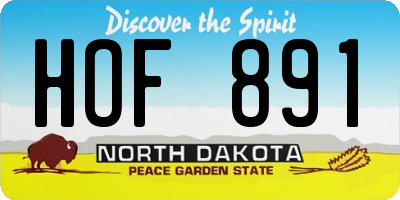 ND license plate HOF891