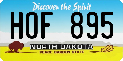 ND license plate HOF895