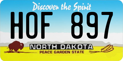 ND license plate HOF897