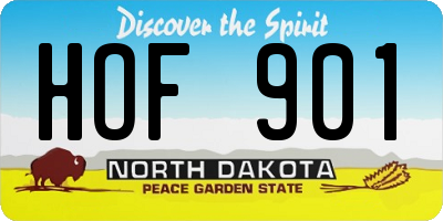 ND license plate HOF901