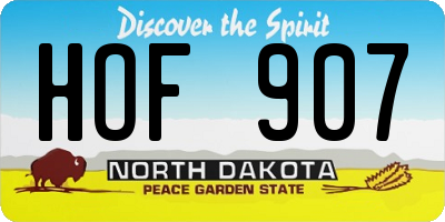ND license plate HOF907