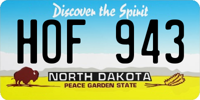 ND license plate HOF943