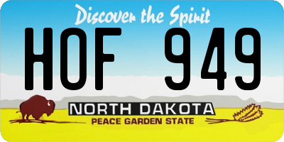 ND license plate HOF949