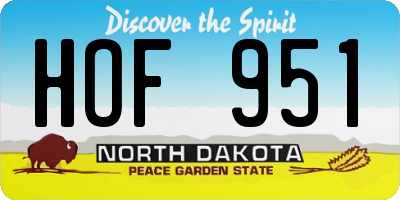 ND license plate HOF951