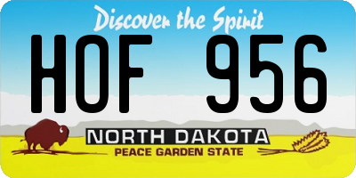 ND license plate HOF956