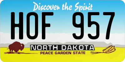 ND license plate HOF957