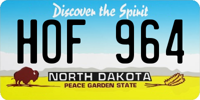 ND license plate HOF964