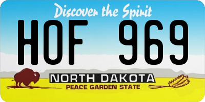 ND license plate HOF969