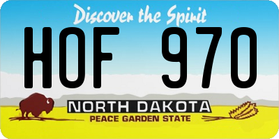 ND license plate HOF970
