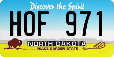 ND license plate HOF971