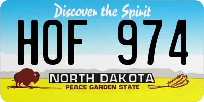 ND license plate HOF974