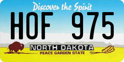 ND license plate HOF975