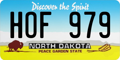 ND license plate HOF979