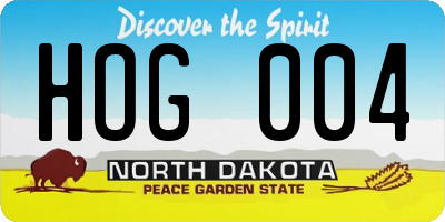 ND license plate HOG004