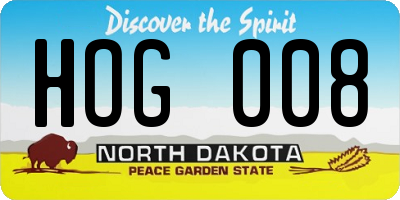 ND license plate HOG008