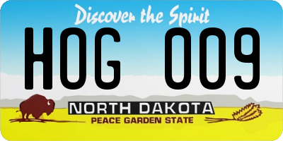 ND license plate HOG009