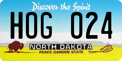 ND license plate HOG024