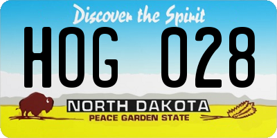 ND license plate HOG028