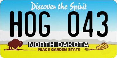 ND license plate HOG043
