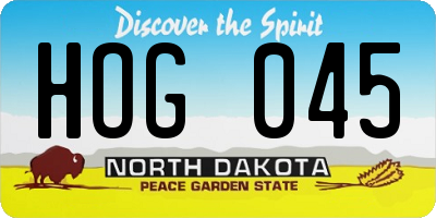 ND license plate HOG045