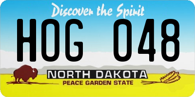 ND license plate HOG048