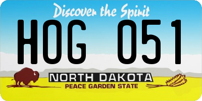 ND license plate HOG051