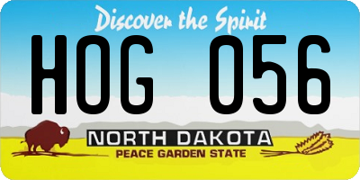 ND license plate HOG056