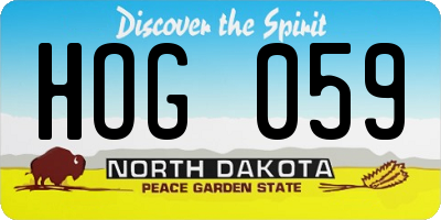 ND license plate HOG059