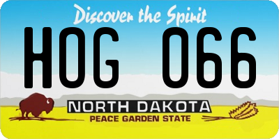 ND license plate HOG066