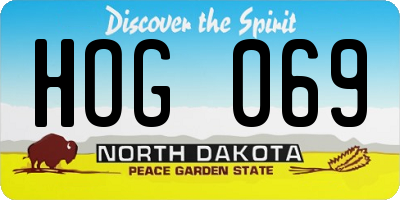 ND license plate HOG069