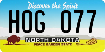 ND license plate HOG077