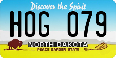 ND license plate HOG079