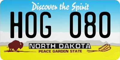 ND license plate HOG080