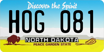 ND license plate HOG081