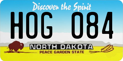 ND license plate HOG084