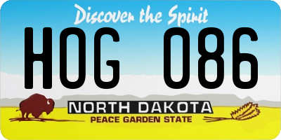 ND license plate HOG086