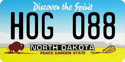 ND license plate HOG088