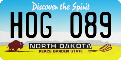 ND license plate HOG089