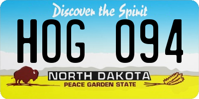ND license plate HOG094