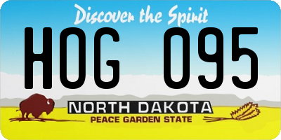 ND license plate HOG095