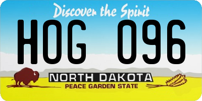 ND license plate HOG096